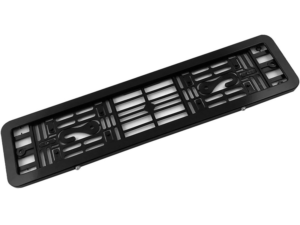 DolleX | SPL-14 | Рамка номерного знака металл, с пластм. адаптером, черная, скругленные углы| 1