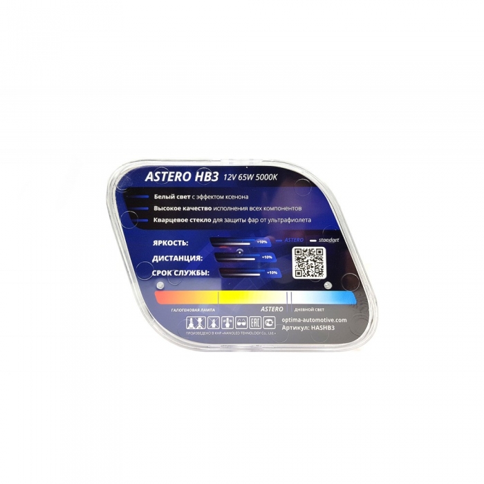 OPTIMA | Astero HB3 +80% 12v 65w | 5000K Лампа накаливания BOX 2шт | превью 3