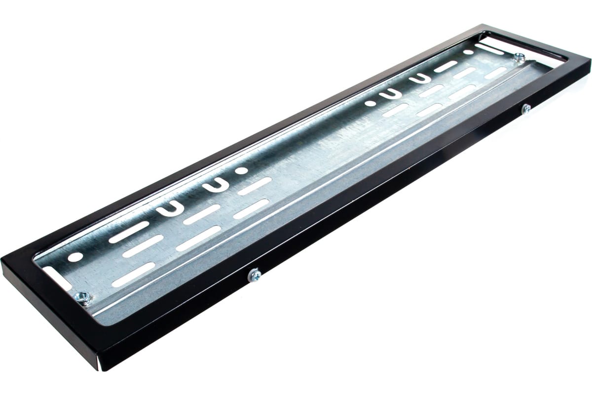 DolleX | SPL-23 | Рамка номерного знака металлическая, с металл. адаптером в сб., черная, 1шт.| превью 1