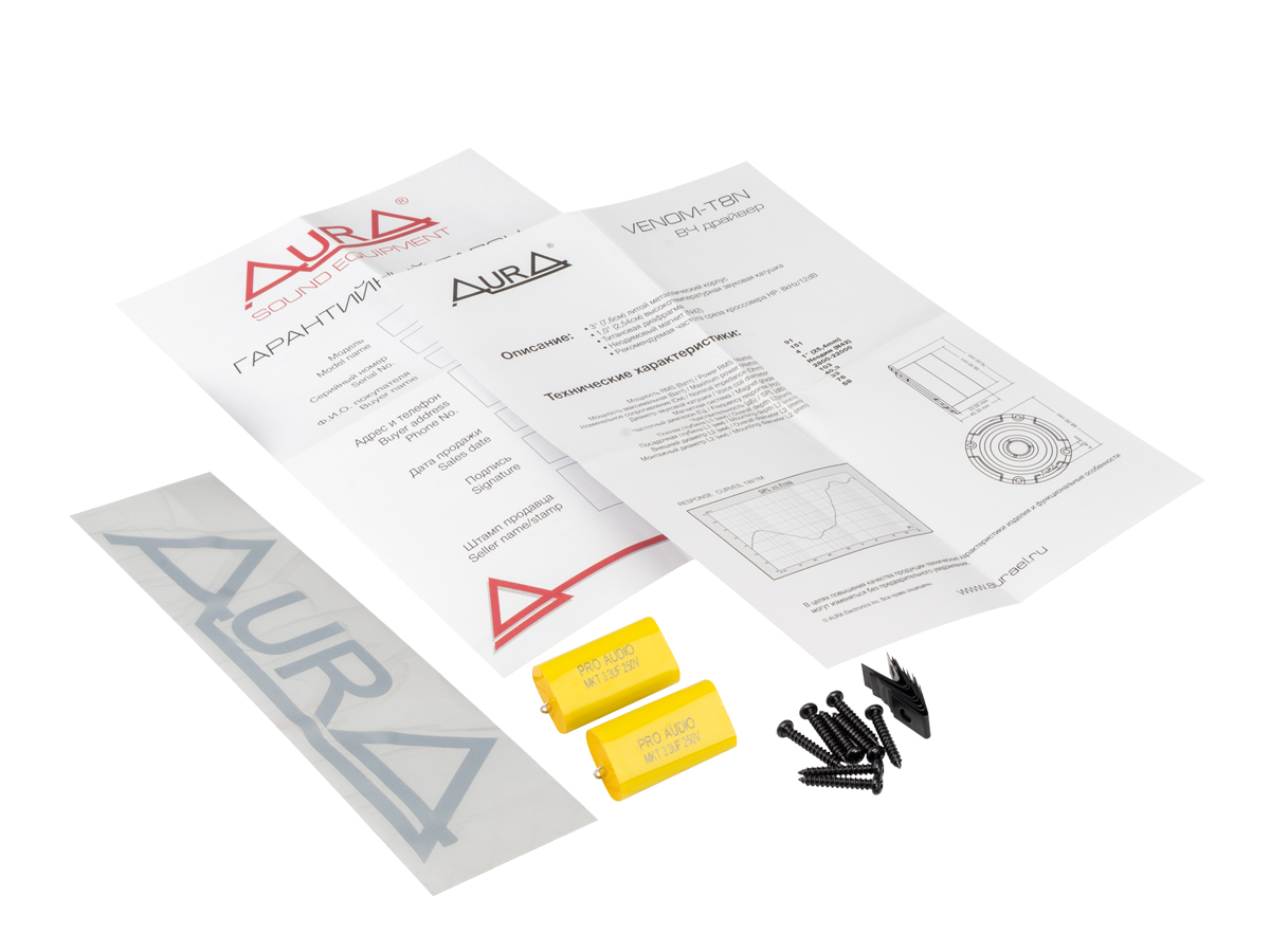 AurA | VENOM-T8N | ВЧ 2.9" (7.4cm), НЕОДИМ, ПАРА, 4 Ом, 91/151w, 103db, 2800Hz - 22kHz | 6