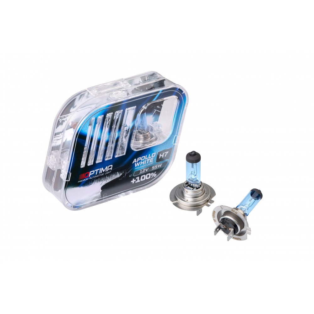 OPTIMA | Apollo H7 12v 55w | WHITE 4500K Лампа накаливания BOX 2шт | превью 1