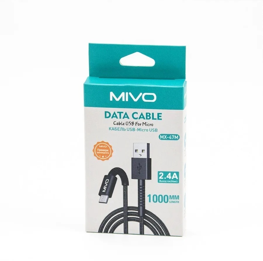 Mivo | MX-47M | Кабель Micro USB - USB 2.4 А 1 м | 3
