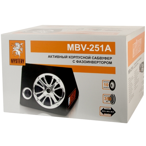 Mystery | MBV-251A | 350W.10"акт.трехугольн.закр.черн.ящик с ФИ хром.сетка ДУ | 5