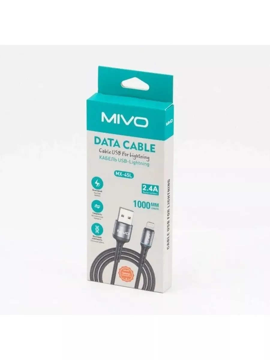 Mivo | MX-45L | Кабель Lighting Mivo - USB 2.4 А  1 м | превью 3