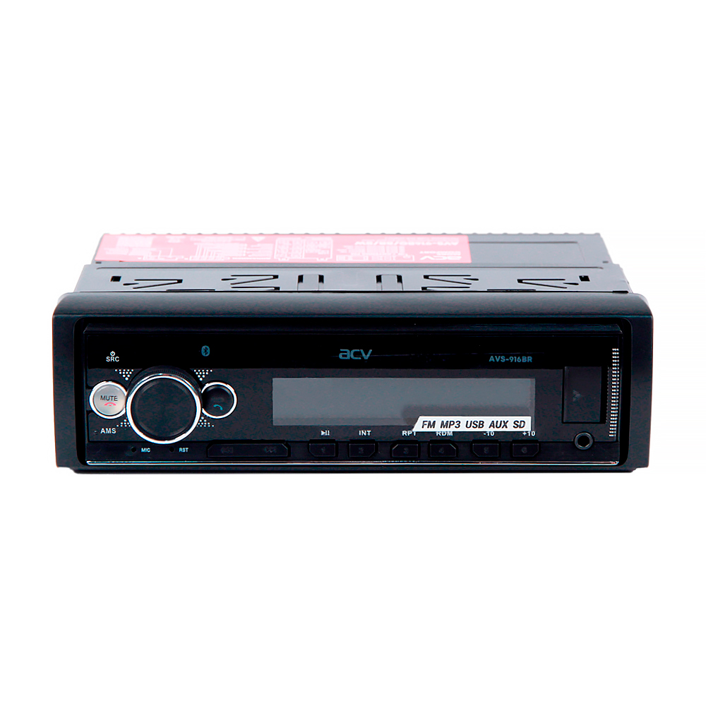 ACV | AVS-916BR | 1din/красная/FM/MP3/USB/BT/SD/FM/4*50/Bluetooth/съемн.панель | превью 2