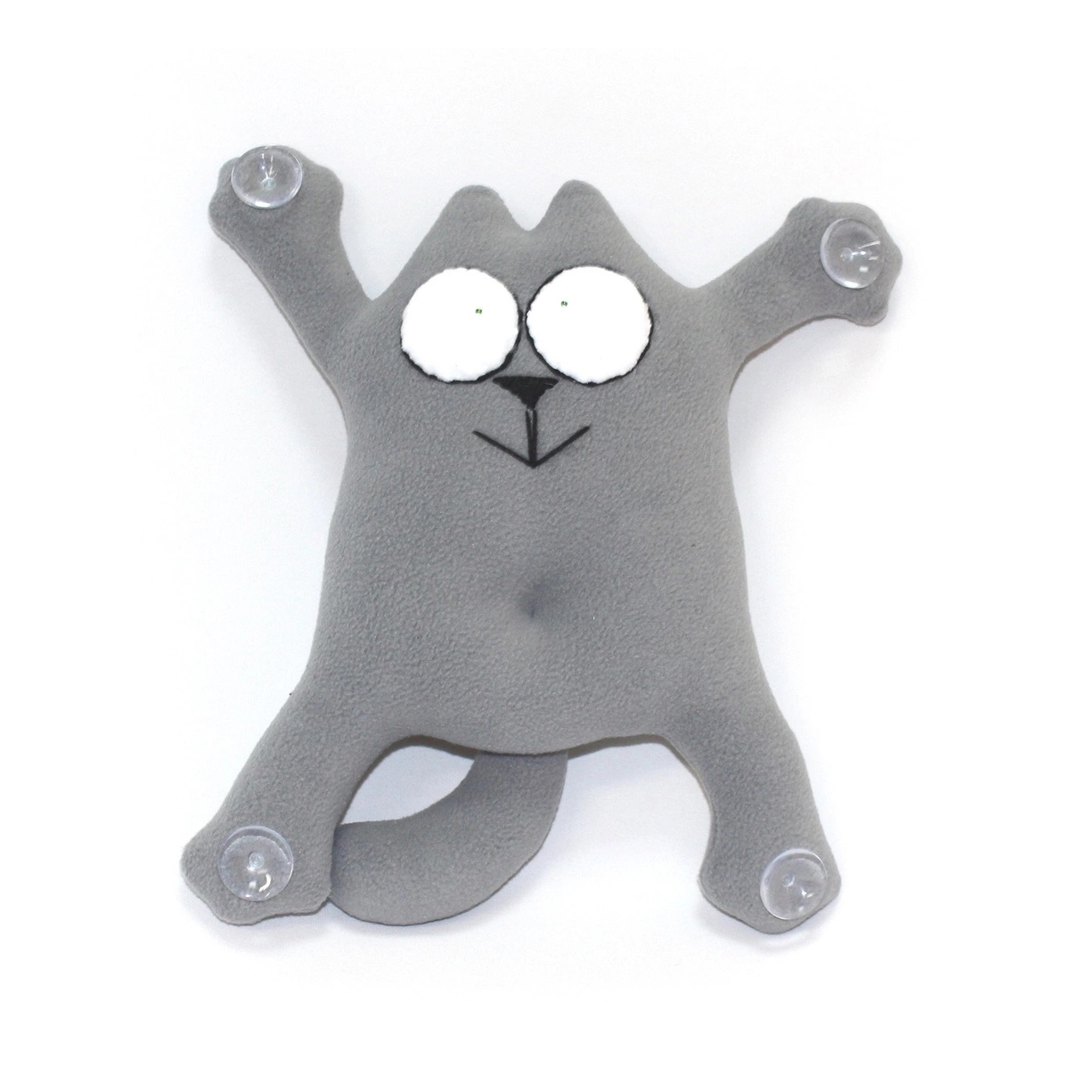 SNOOGY | КОТ | кот на стекло на присосках СЕРЫЙ | 1