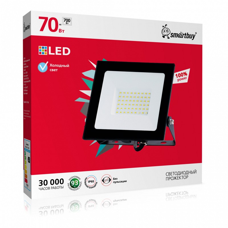 Светодиодный (LED) прожектор | Smartbuy | FL SMD Pro 70W/6500K/IP65 | 3