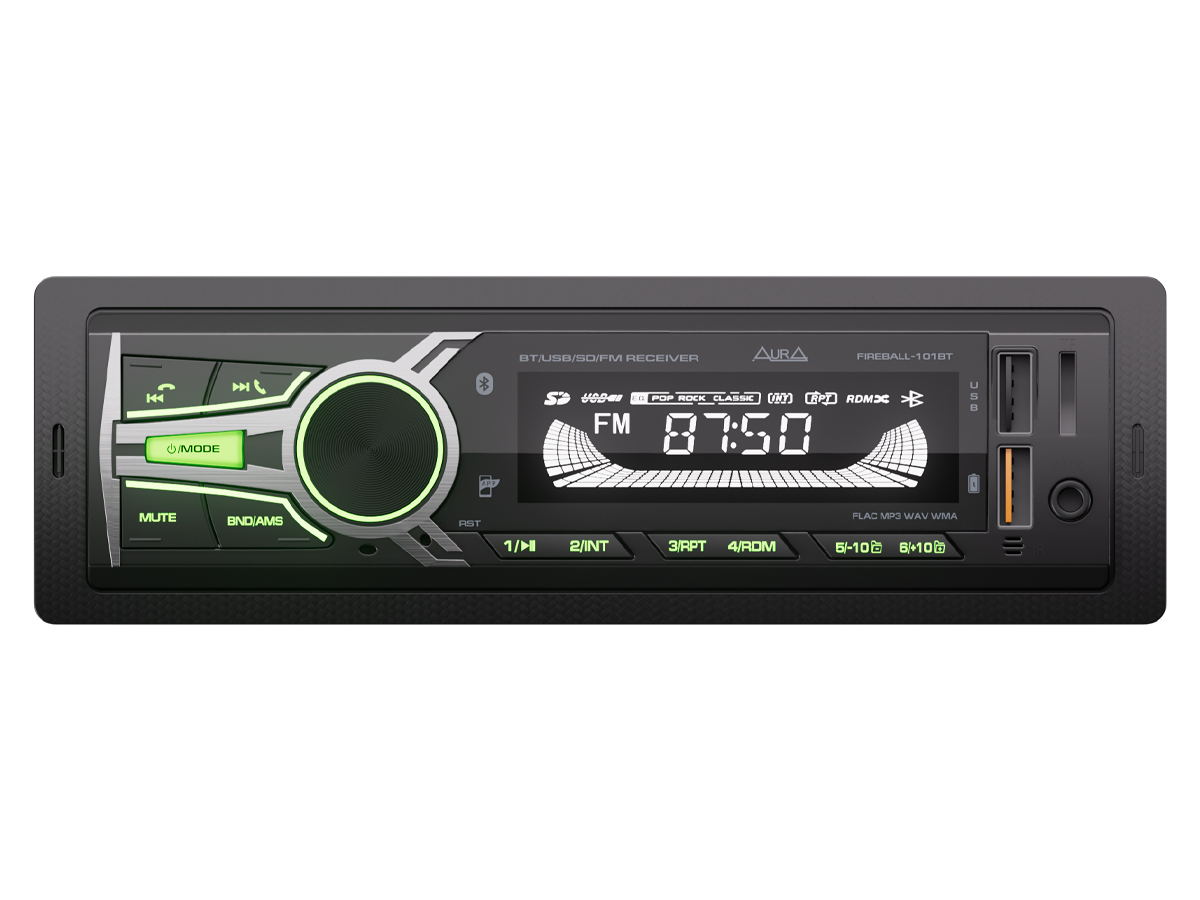 AurA | FIREBALL-101BT | 4x36w, FLAC, 2xUSB/BT, APP, 1 пара RCA, зеленая подсветка | превью 2