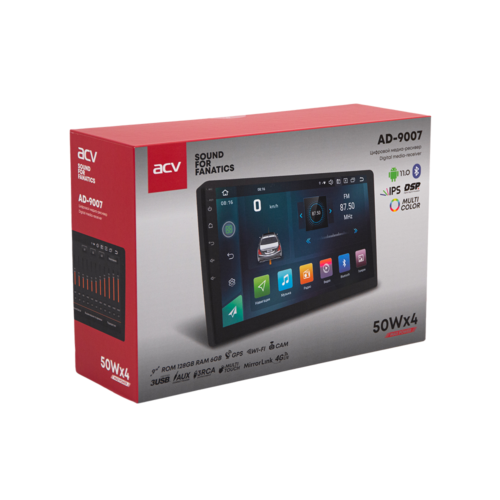 ACV | AD-9007 | 9", ANDROID11/1280*720/6+128GB/ IPS/ Wi-Fi, GPS| 7