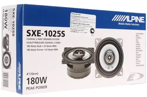 Alpine | SXE-1025s | V / 10 см. коакс. 2-полосн. 180MAX/25RMS | 5