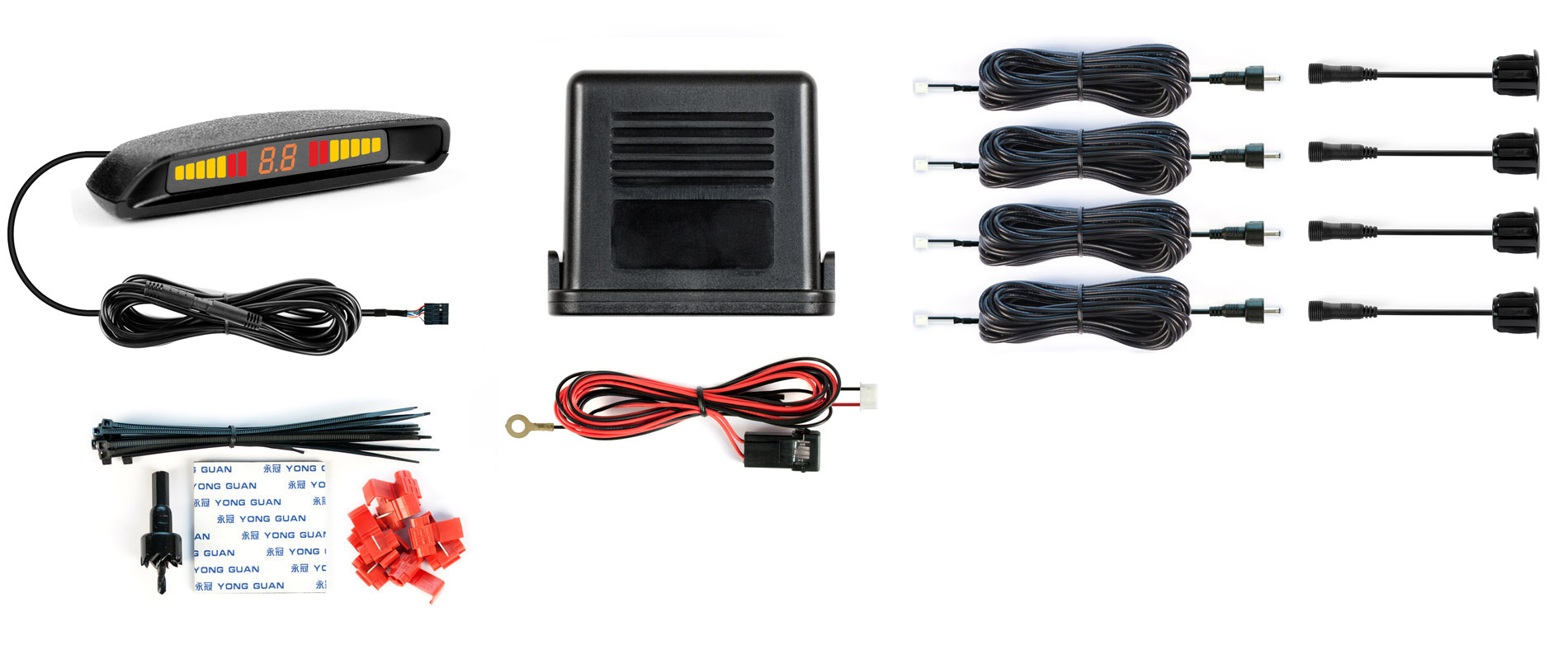 Parkmaster | 4-FJ-40-W | 4 дат. инд. 2-е свет. шкалы , цифр дисп.  бипер | 4