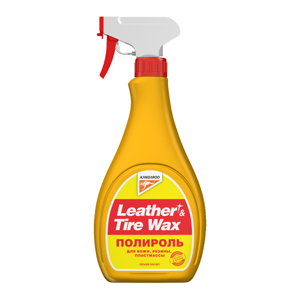 KANGAROO | 330125 | Полироль универсальн. (кожа, резина, пластик) Leather&Tire Wax, 500мл|| 1