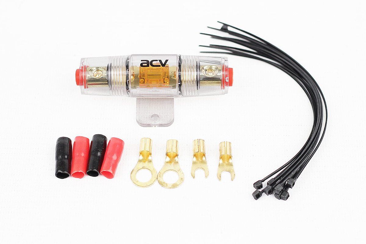 ACV | KIT 2.8E | комплет для 2х канального усилителя/8AWG/mini ANL 40A | 2