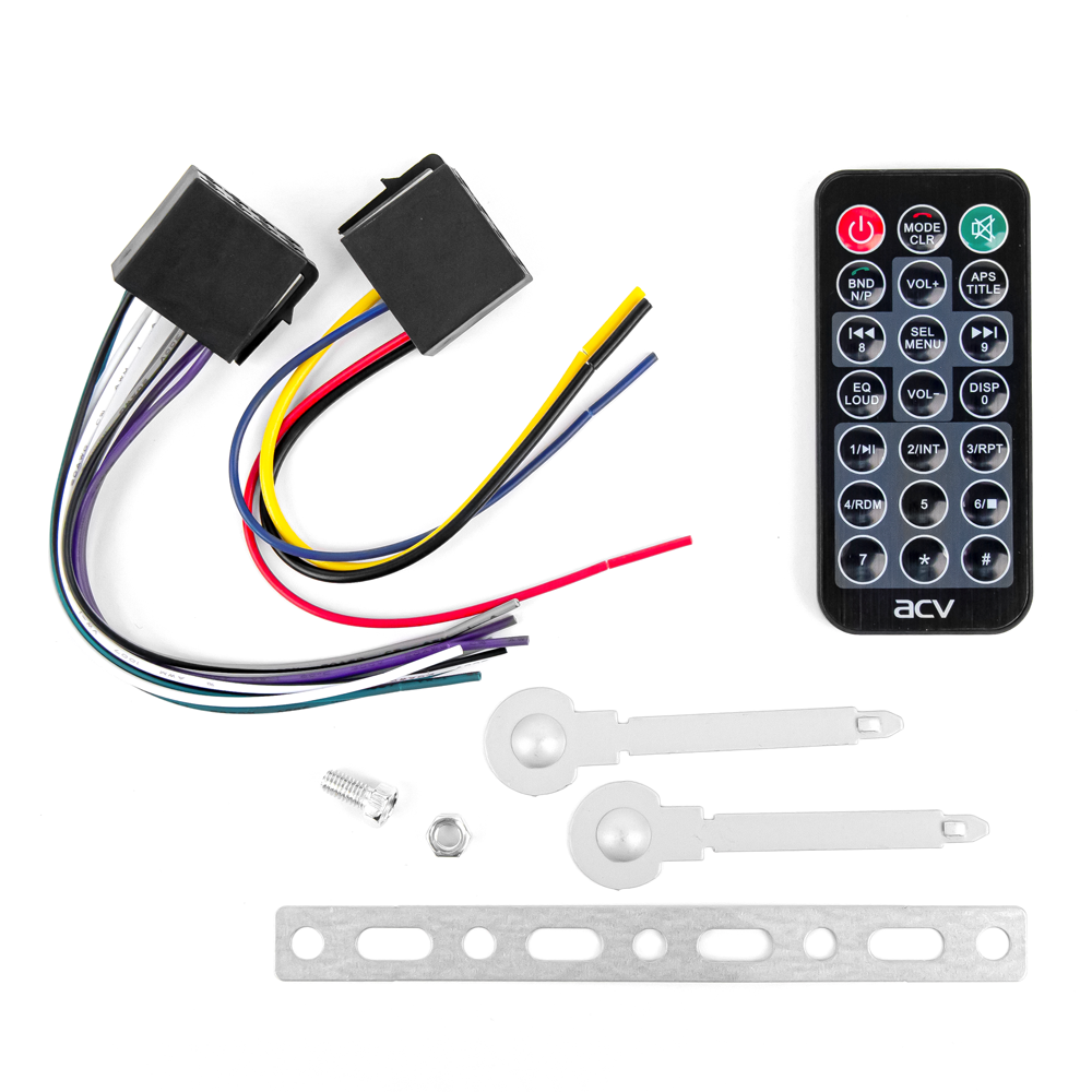 ACV | AVS-942BM| 1din/мультицвет/FM/MP3/2USB/BT/SD/FM/4*50/съемн.панель | 4