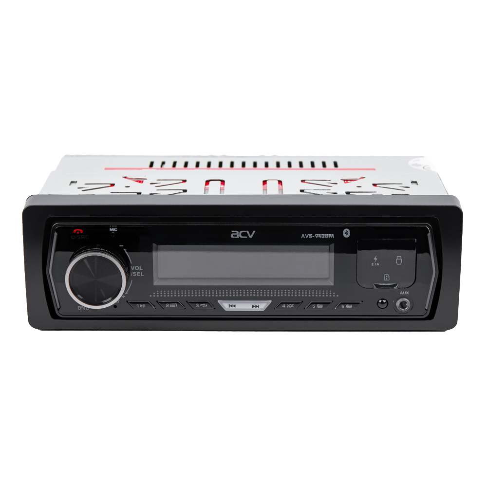 ACV | AVS-942BM| 1din/мультицвет/FM/MP3/2USB/BT/SD/FM/4*50/съемн.панель | 2