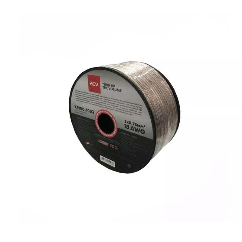 ACV | KP100-1003 | Кабель акустический, (18AWG),  бухта 100м. реальное сечение | 1