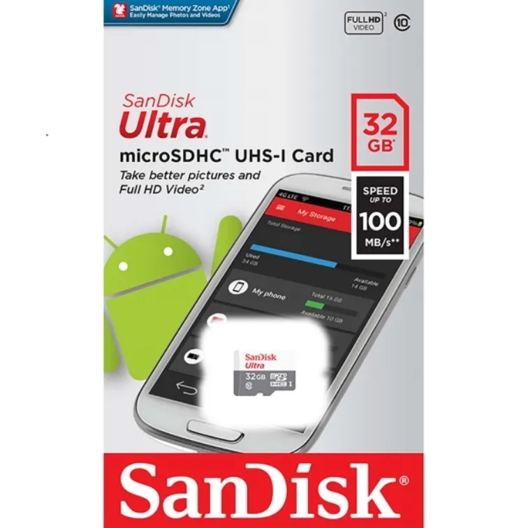 SanDisk | MicroSD 32Gb UHS-I | Карта памяти без адаптера Class 10 Ultra UHS-I | 3