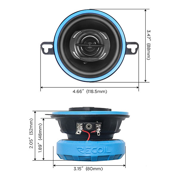 Recoil | RCX35 | 2-х пол. коакс., 3.5", 3.2 Ом, 175-20000 Гц, RMS/Peak - 40W/80W | 3