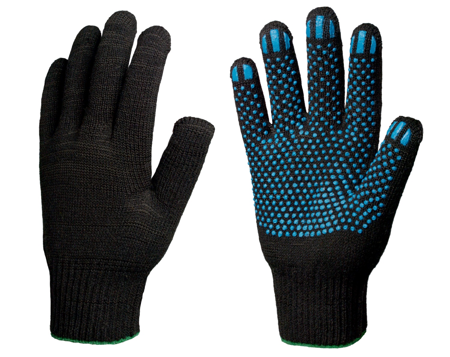 Перчатки | перчатки х/б 10 кл.Люкс (точка) ЧЕРНЫЕ уп.10 шт.мешок 50 уп. | 1