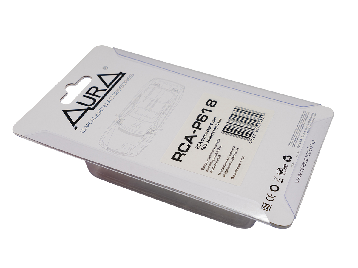 AurA | RCA-P618 | RCA - коннектор для кабеля до 6 мм, 4шт., блистер | превью 2