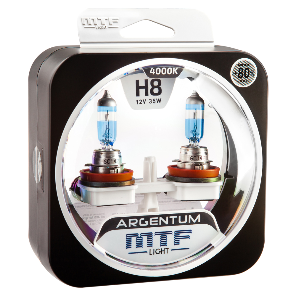 MTF | Argentum+80%  H8 | 12V 35W комплект ламп накаливания 4000к | превью 1