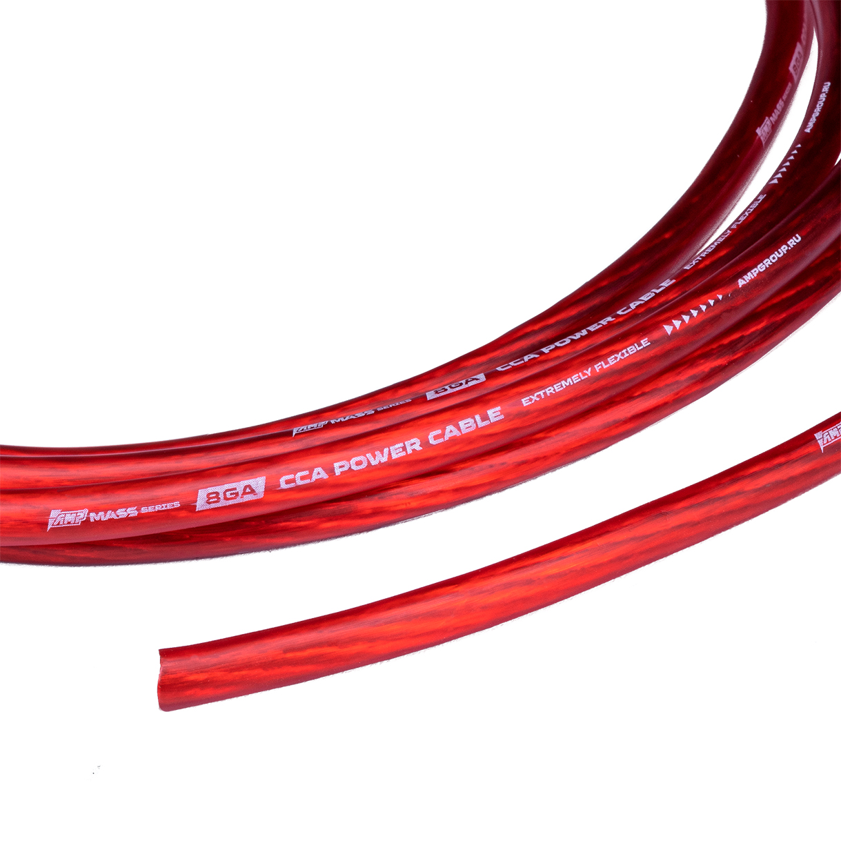 AMP | MASS 8Ga | CCA Extremely flexible СИЛОВОЙ кабель алюм. КРАСНЫЙ Бухта 50м цена за БУХТУ | превью 3