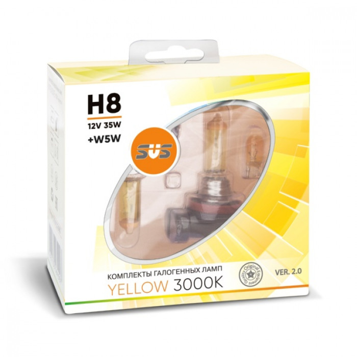 SVS    | H8 0200097000 YELLOW  3000K | Лампа H8 12V 35W + W5W  Комплект | превью 1
