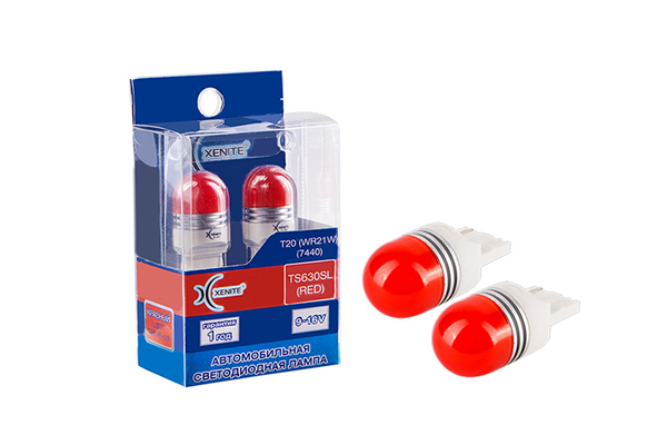 XENITE | T20 WR21 TS630SL RED | КРАСНАЯ Диодная лампа без цоколя 60Lm белая уп.2шт | 1