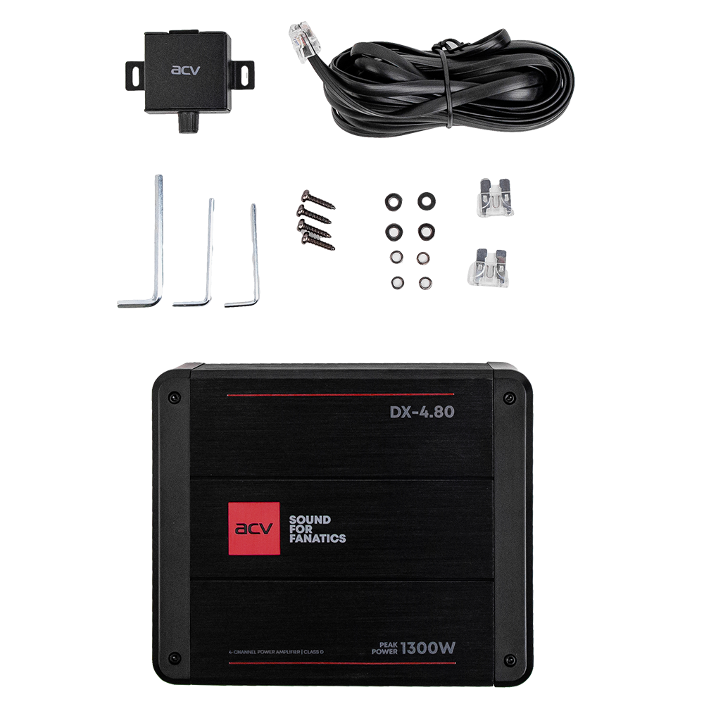 ACV | DX-4.80 | 4x80вт | 4-3-2 канал/4-2 Om/High-pass/Low-pass/Dclass I 5