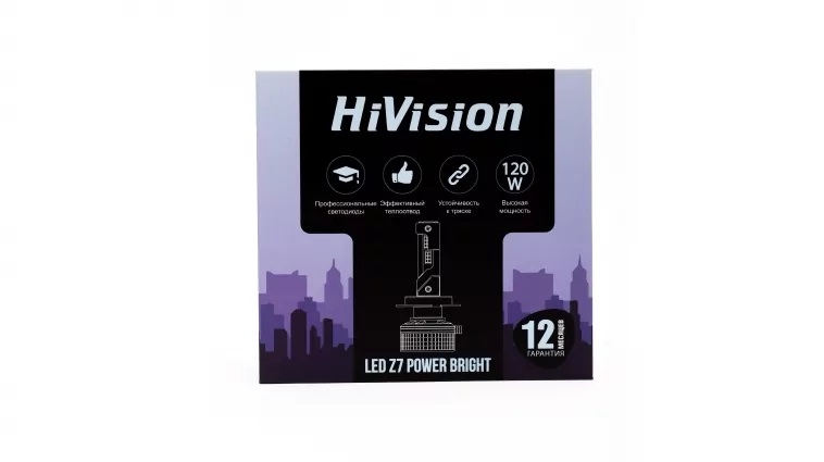 HiVision | Z7 Power Bright | H4 Для линз. оптики 6000K, 8000Lm ком. 2 шт. | 4