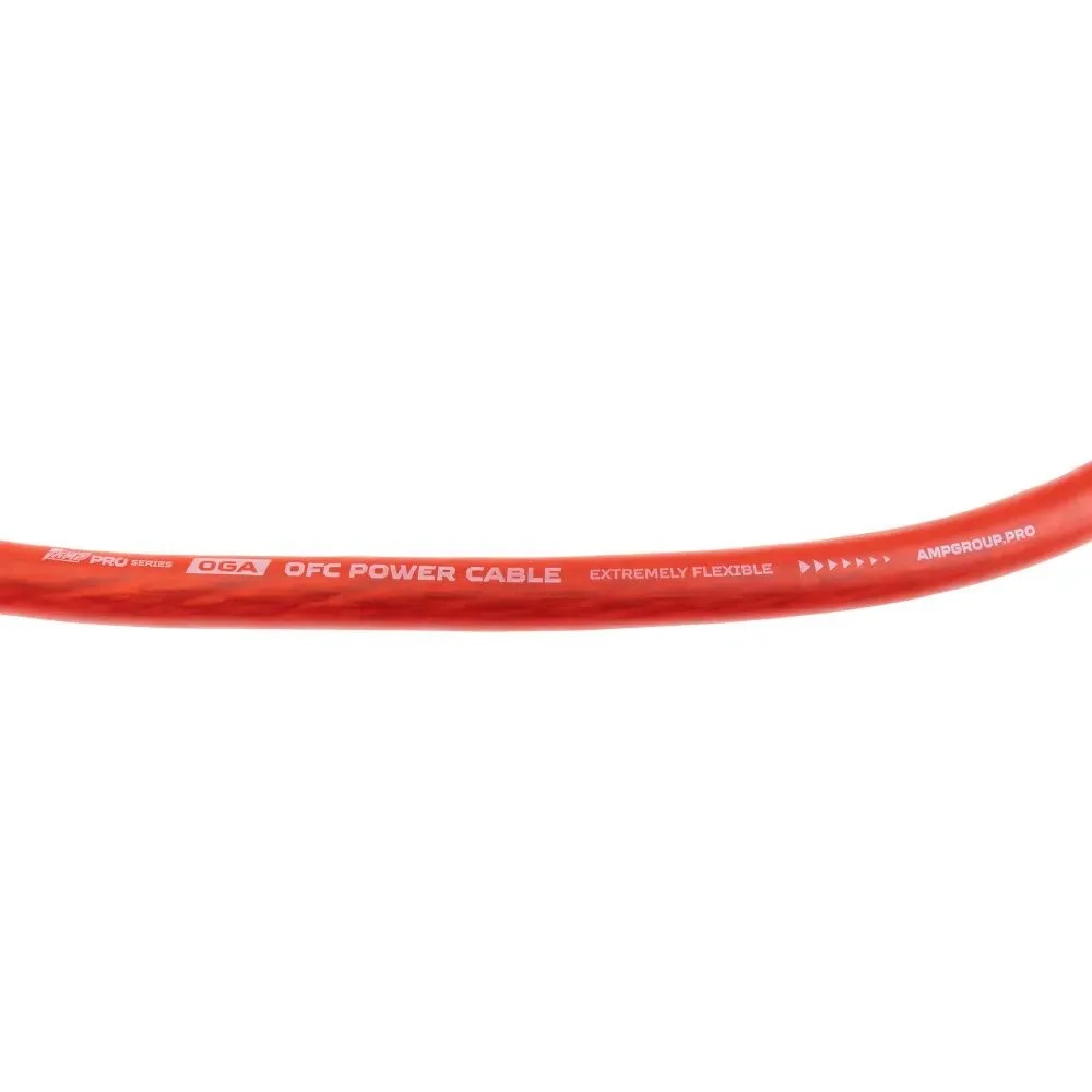 AMP | PRO 0Ga | OFC Extremely flexible СИЛОВОЙ кабель медь. КРАСНЫЙ Бухта 15м цена за метр | превью 2