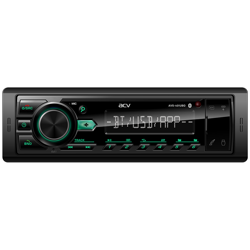 ACV | AVS-401UBG | USB/SD /FM/AUX , зеленая подсветка | 1