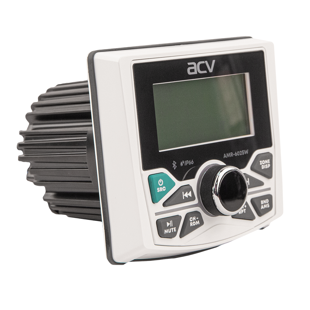 ACV | AMR-602SW | квадратный/белый/IP66/4*50W/BT/2USB/FM/3xRCA/ 2 аудио зоны | 2