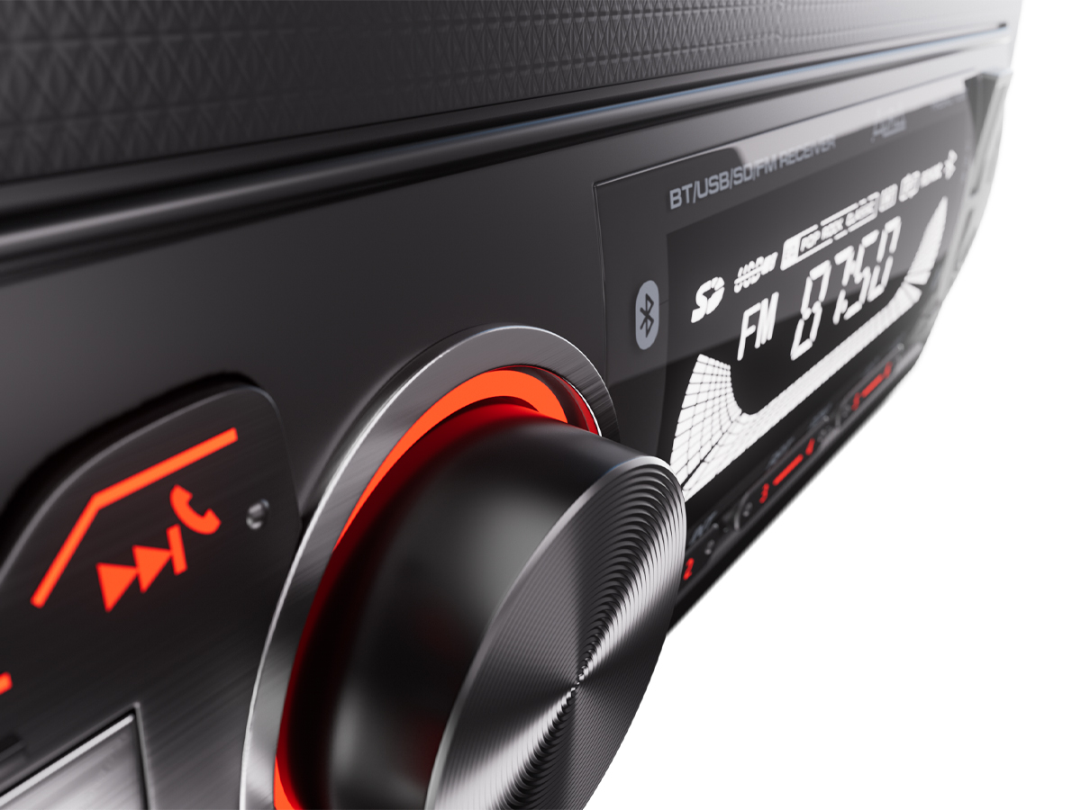 AurA | FIREBALL-103BT | 4x36w, FLAC, 2xUSB/BT, APP, 1 пара RCA, красная подсветка | 4