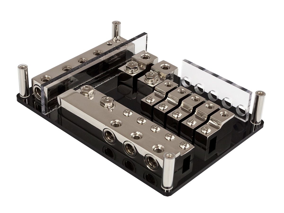 AurA | FHL-002N | Держатель-дистрибьютор, вход 3x4-0Ga, выход 5x8-4Ga (miniANL)+ 2x4-0Ga (ANL) | 4