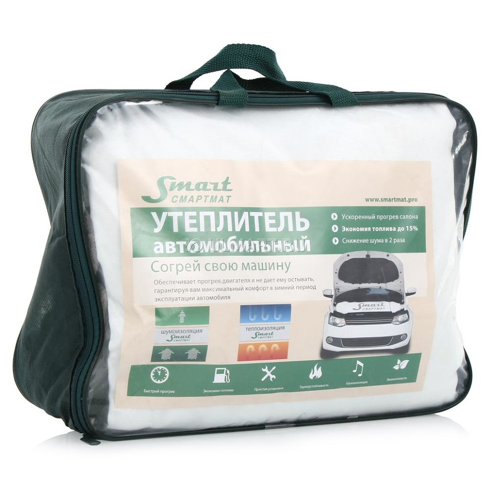 SmartMat | №1 (70x128см) | Утеплитель автомобильный ОГНЕСТОЙКИЙ для двигателя  №1 || 1