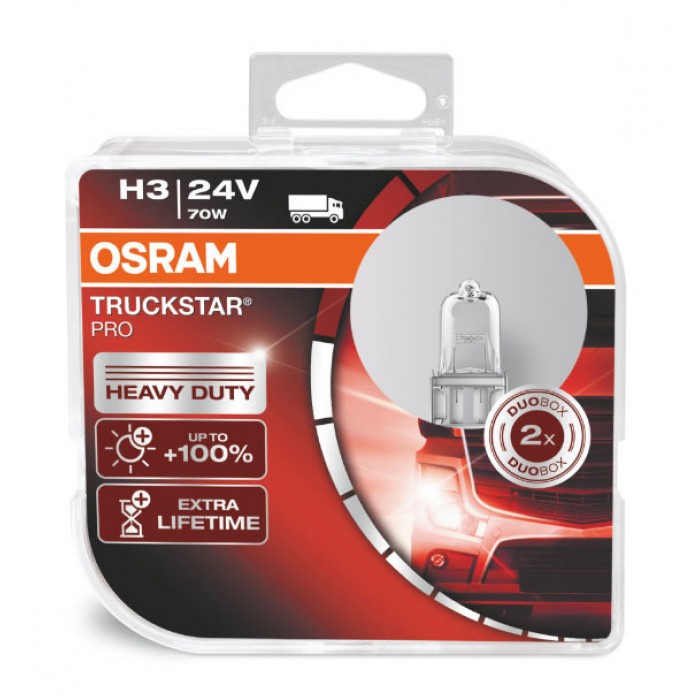 OSRAM | H3 64156 TSP-DUOBOX Halogen | Лампа H3 TRUCKSTAR 24V 70W +100%  комплект 2шт. | превью 1