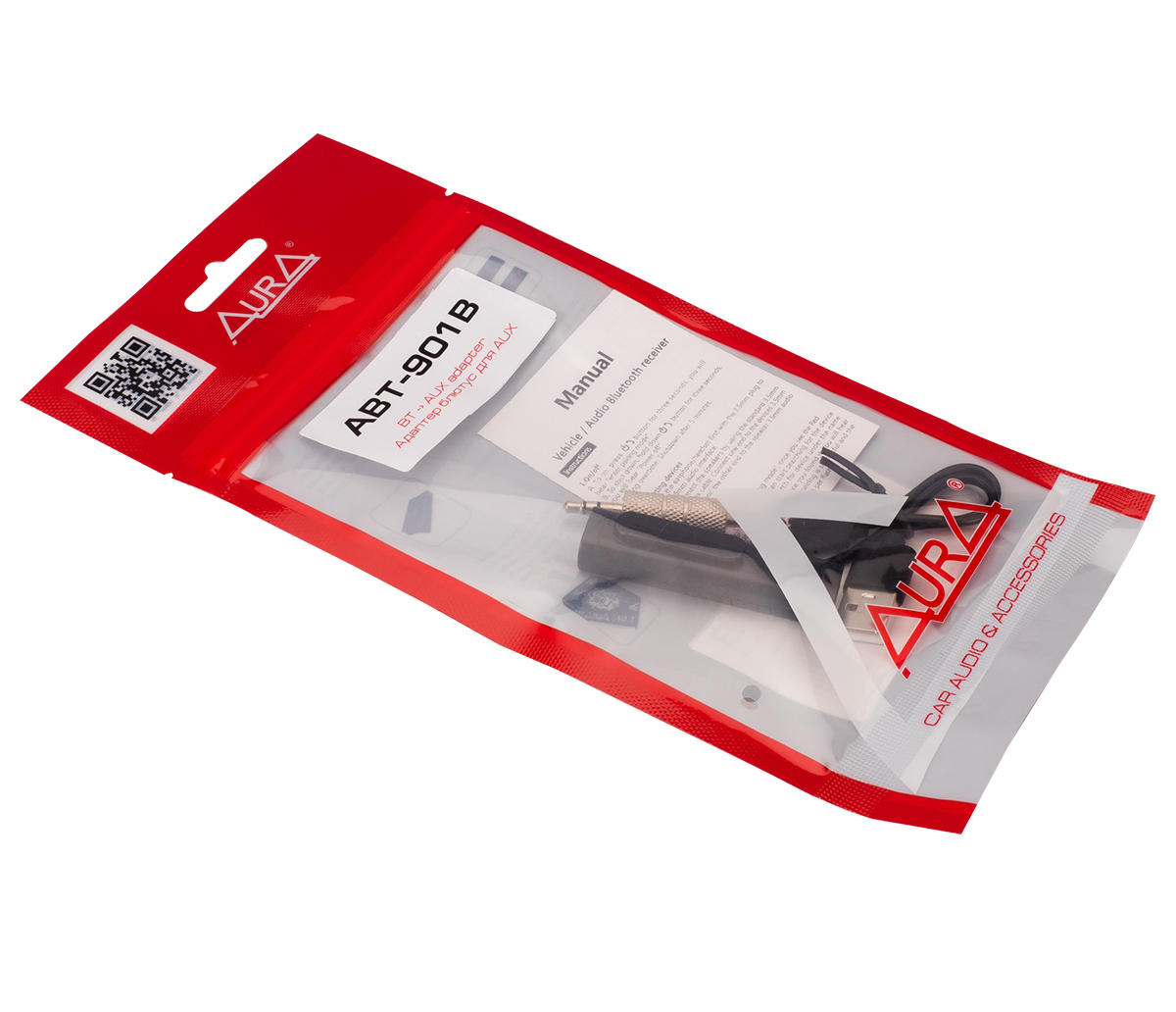 AurA | ABT-901B | AUX адаптер, 3.5 jack, Bluetooth, черный | превью 2