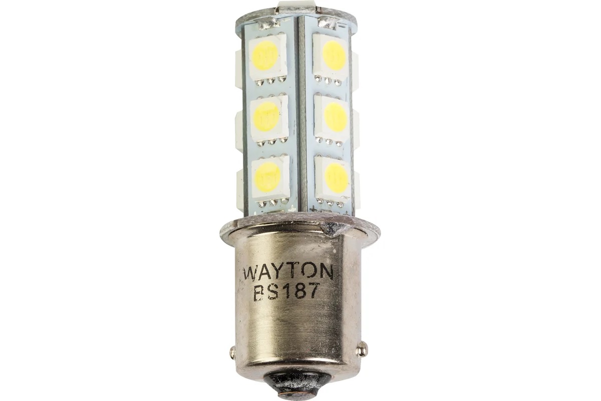 WAYTON|  P21W  BS187 | 18SMD Диодная лампа с цоколем, 5000K, белая уп.1шт | превью 3
