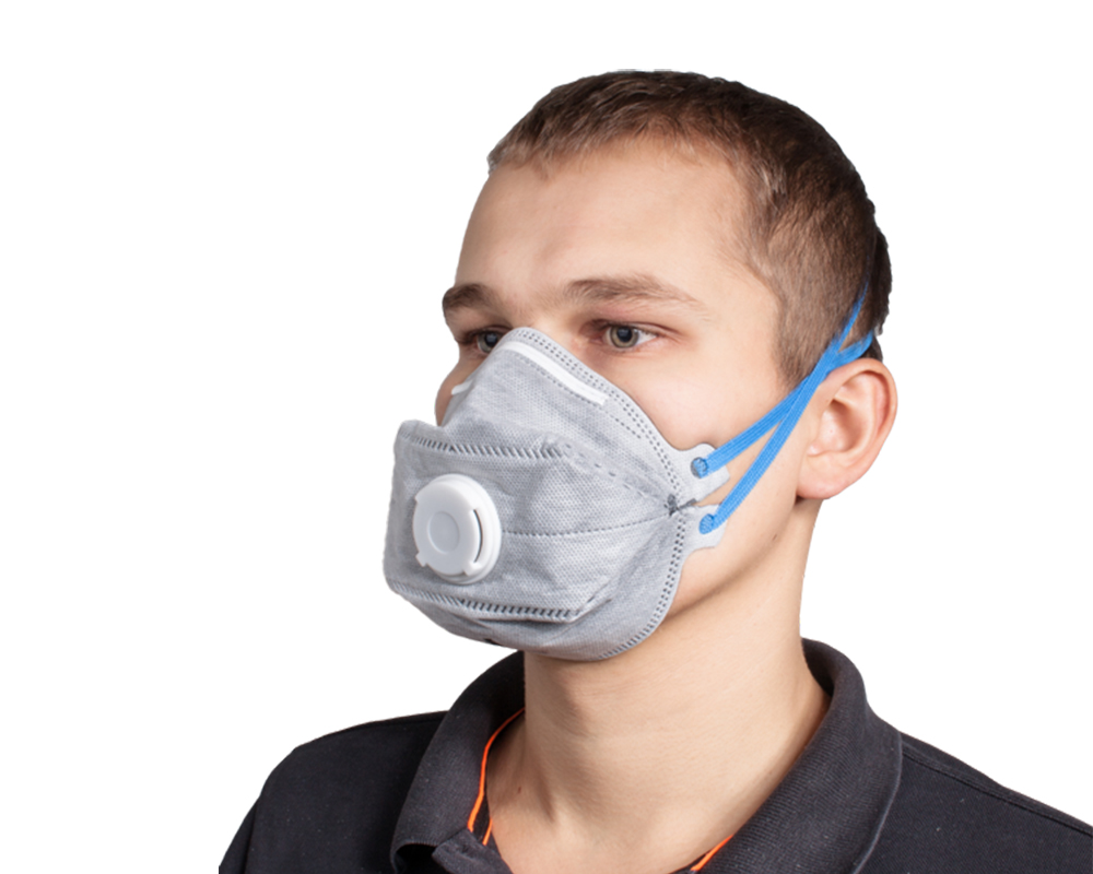 JETAPRO | JM-9326 | Одноразовый респиратор с клапаном Mircon Flex, с углем А, FFP2 NR D, трехпан| 1