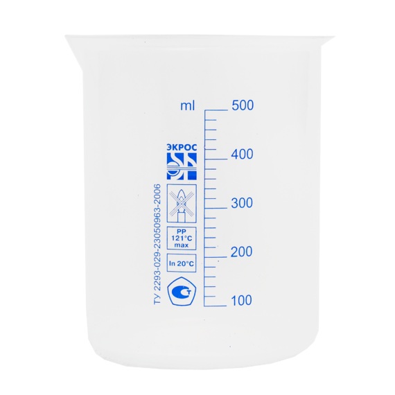 LERATON | ПП | Стакан низкий со шкалой (мерный) 500мл ПП | 1
