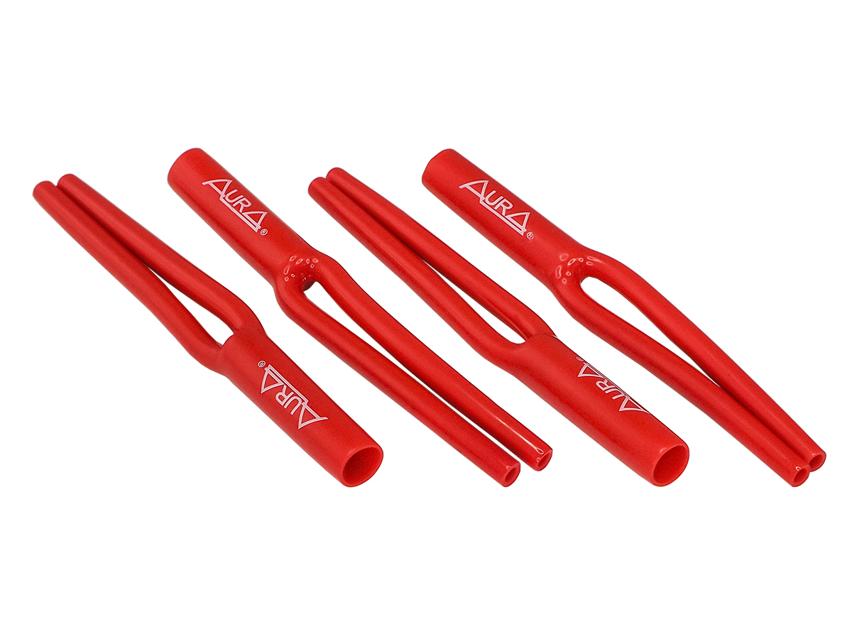 AurA | RCA-Y09R | Y-кембрики (штаны) для RCA-кабеля, 9мм, красные, 4 ШТ. | превью 1