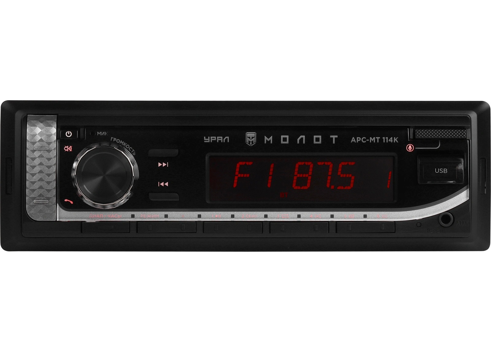 Ural | Урал МОЛОТ АРС-МТ 114К | BT, USB, RCA, AUX, красные кнопки, приложение | превью 1