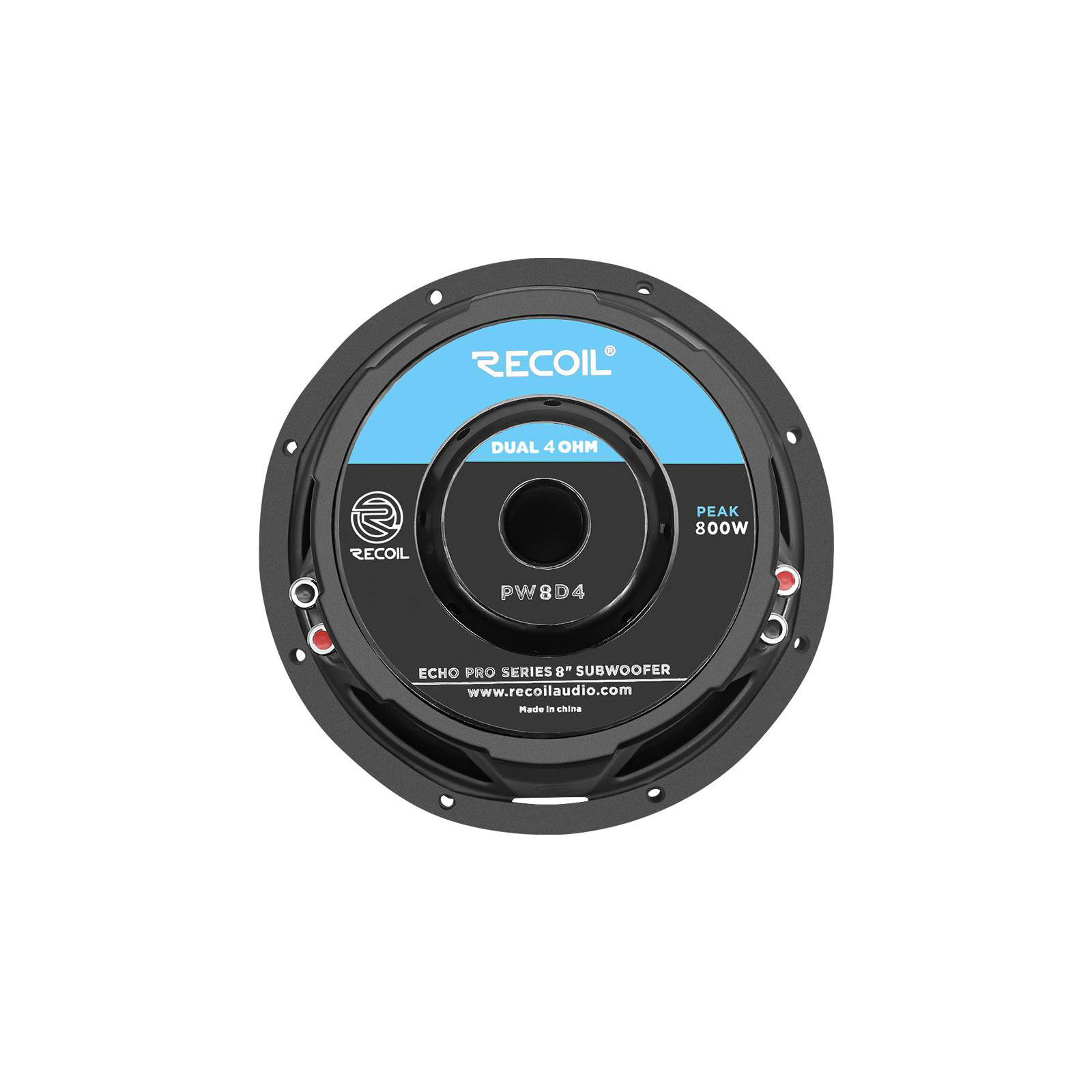 Recoil | PW8D4 | Сабвуферный динамик, 8"(200мм),  Ом,  Гц, RMS/Peak -400W/800W   | 4
