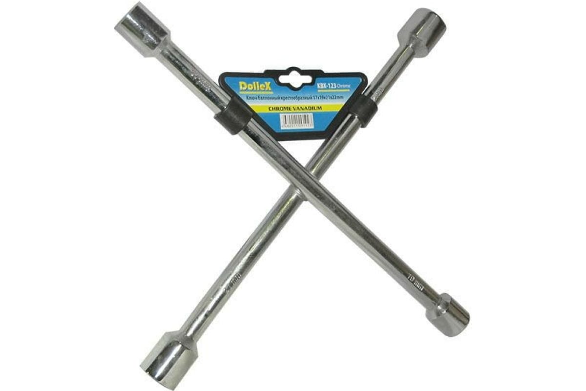 DolleX | KBX-123 | Ключ баллонный крестовой 17x19x21x22 хром | 1