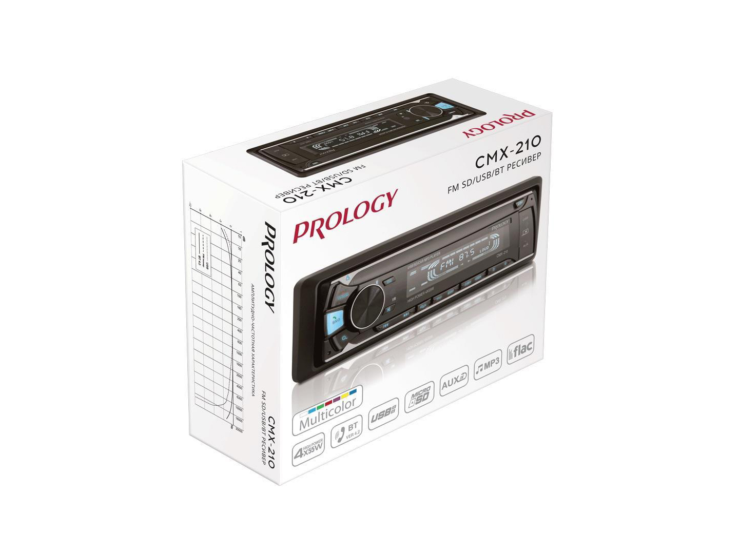 Prology | CMX-210 | 55x4, USB/SD/MP3 Многоцветная подсветка. пульт ДУ Bluetooth® | 5