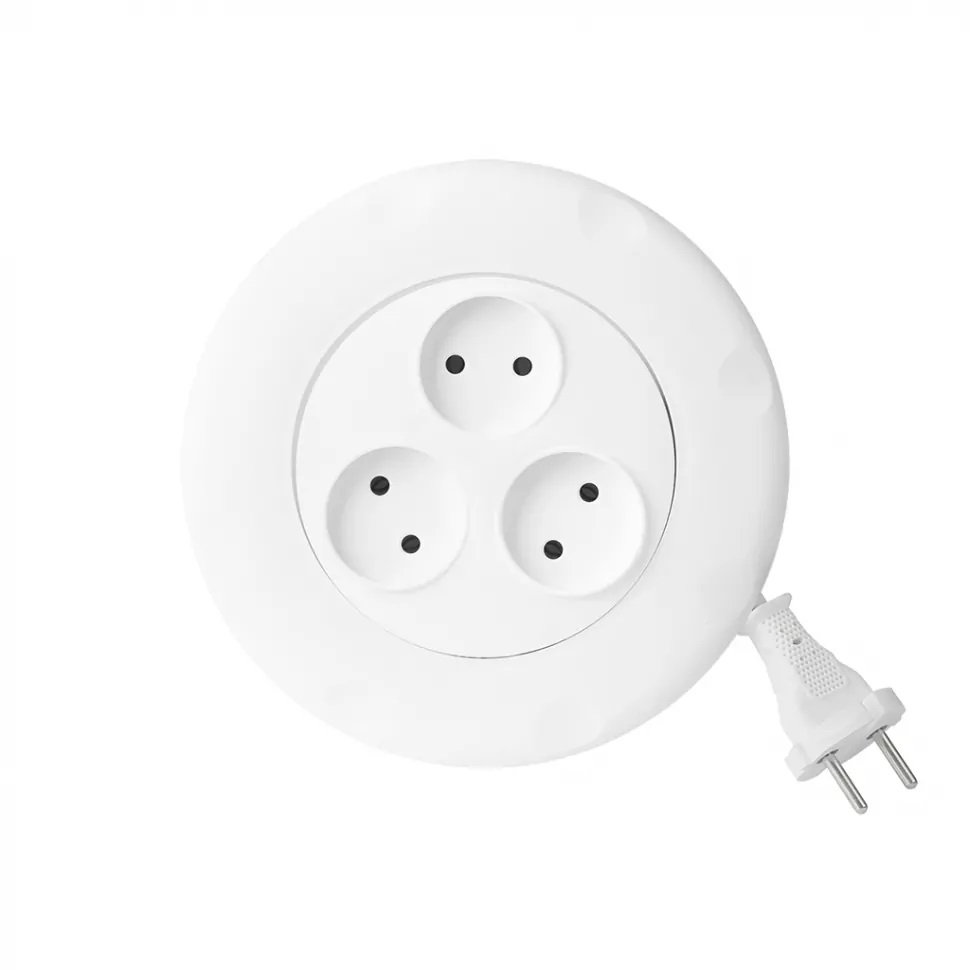 Удлиннитель |Smartbuy| Удлиннитель 3 гнезда 3 метра 10А/2,2кВт, б/з, круглый, белый| 1