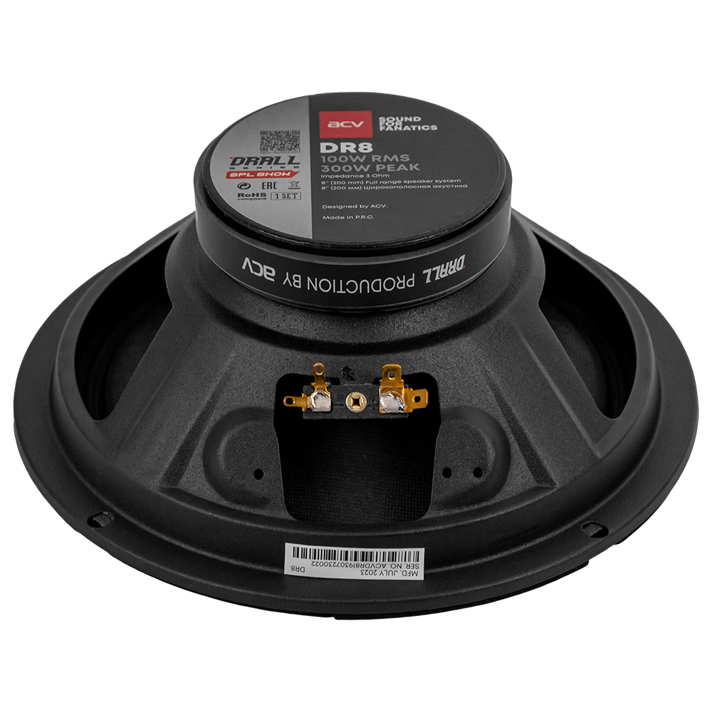 ACV | DR8 DRALL | эстрадная акустика 8" широкополосная/ RMS=100W/3Om/96дБ | 4