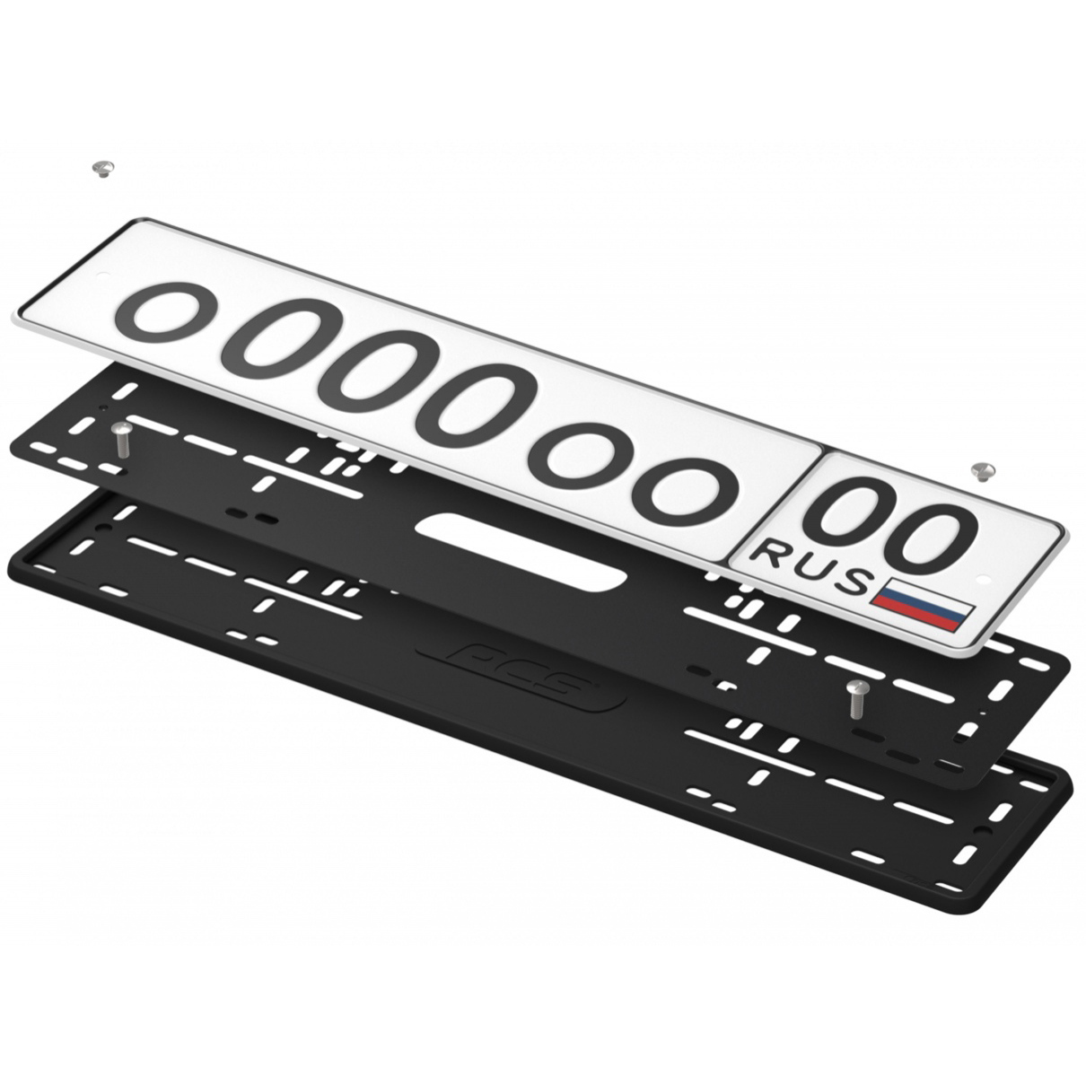 RCS | 03379 | Рамка под номер Черная силикон можно под магниты | превью 2