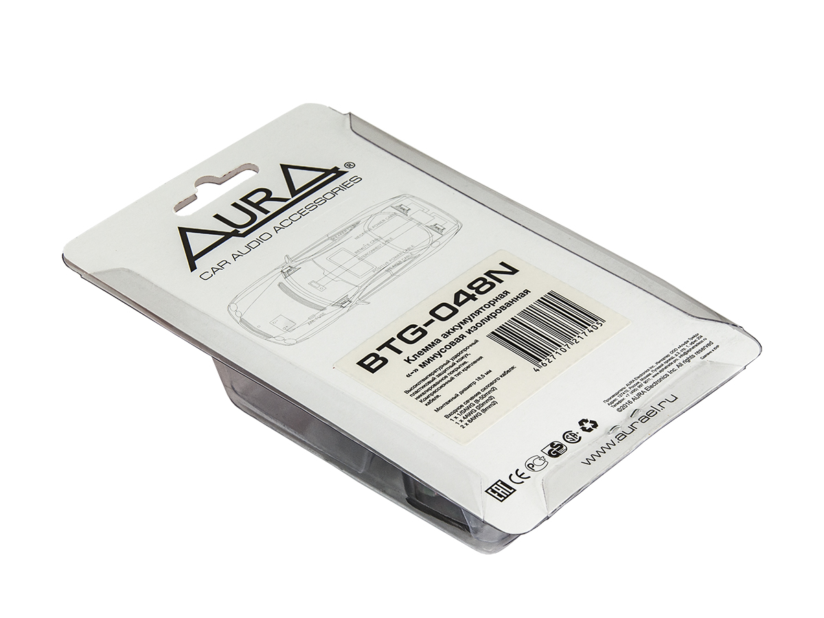 AurA | BTG-048N | Клемма для аккумулятора, "минус", 1x0/2 + 1х4 + 2х8 GA | 4